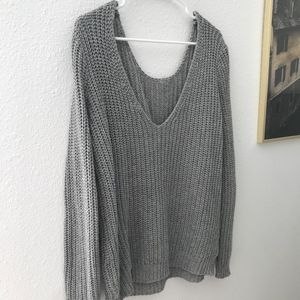 Knit Low back sweater - off shoulder